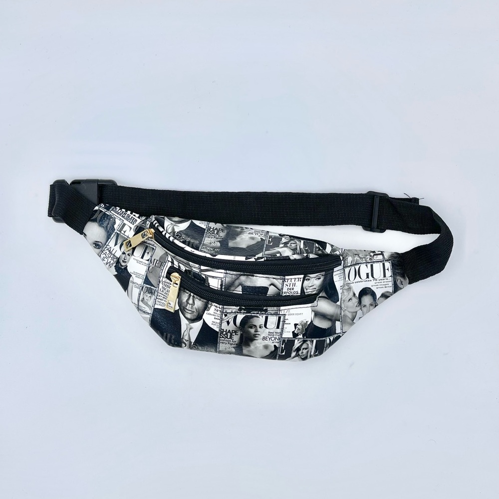 Vogue Magazine Covers Vegan Leather Promotional Zip Up Belt Bag Fanny Pack